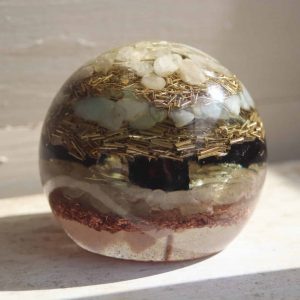 Orgonite sphère citrine